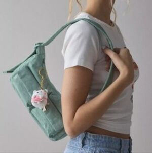 BAGGU Cargo Shoulder Bag in Seafoam Green NWT